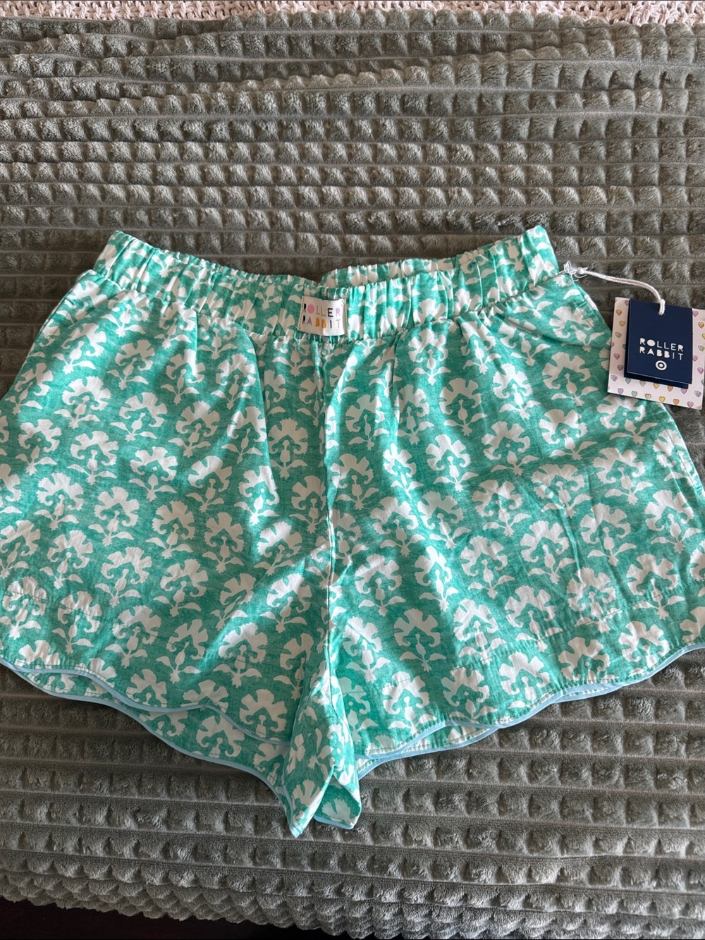 Roller Rabbit NWT Mint Green Floral Print Boxer shorts